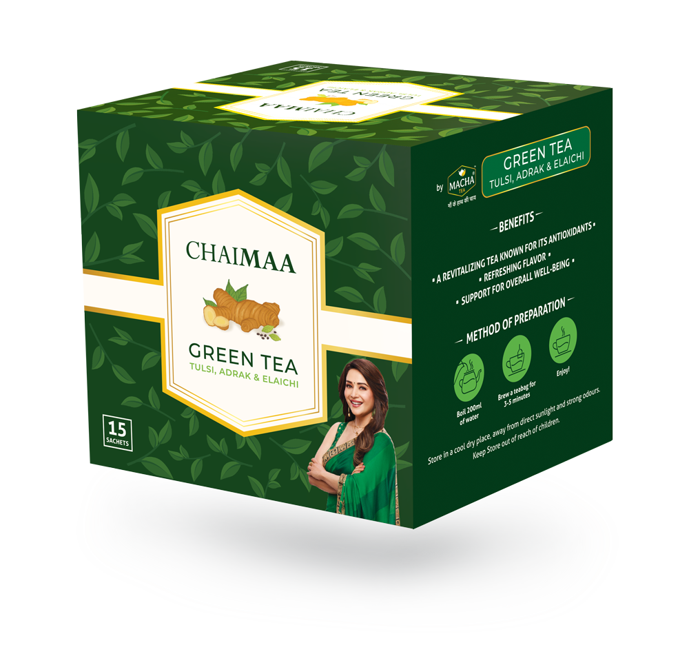 Chaimaa Green tea Tulsi, Adrak & Elaichi