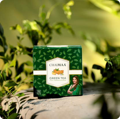 Chaimaa Green tea Tulsi, Adrak & Elaichi