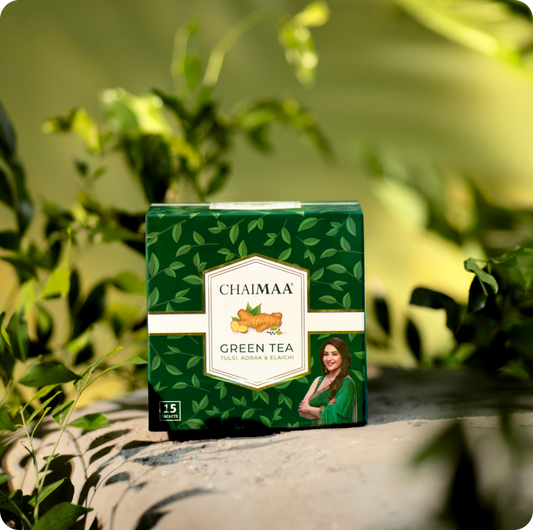 Chaimaa Green tea Tulsi, Adrak & Elaichi