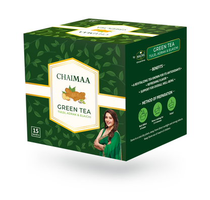 Chaimaa Green tea Tulsi, Adrak & Elaichi